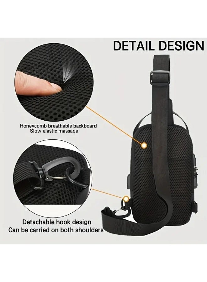 شنطة كتف كروس رفيعة من البوليستر المقاوم للماء للجنسين ، شنطة كتف للرجال أو تستخدم كشنطة ظهر صغيرة أو شنطة يد للسفر والترفيه، شنطة صدر بغطاء صلب مضاد للسرقة - Image 5